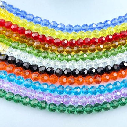 400 PCS 4mm Crystal Glass Beads Round Multiple Faceted Loose Spacer Glass Beads for DIY Handcrafte Bracelet Necklace Earring Jewelry Making(Violet)