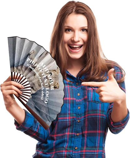 Decorative Folding Fans Personalized Fans Custom Fans Handheld Clack Fans for Line Dancing Customized with Picture Text, Fans Foldable for Line Dancing Wedding Saloon Cosplay Party Props