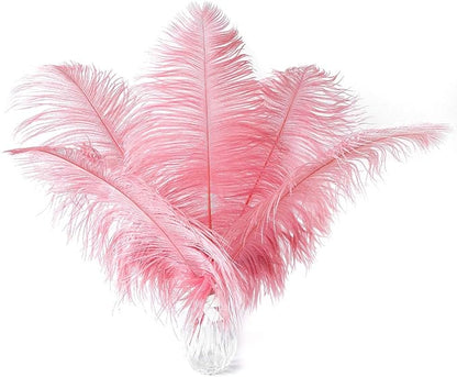 Ballinger Lotus Pink Ostrich Feathers - 24Pcs 8-10inch Feathers for Crafts,Party Centerpieces,Wedding and Home Decor