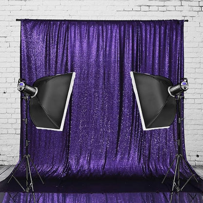Eternal Beauty Purple Sequin Backdrop, 10x10 Ft Halloween Glitter Background Curtains for Shimmer Photography Party Wedding Birthday Back Drop Decor