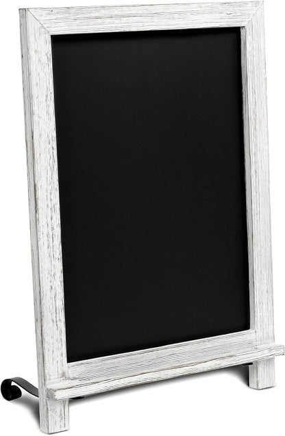 Rustic Whitewash Tabletop Chalkboard Sign/Hanging Magnetic Wall Chalkboard/Small Countertop Chalkboard Easel/Kitchen Countertop Memo Board / 12" x 17" in. Weddings, Birthdays, Baby Announcements