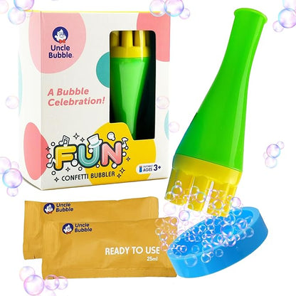 Uncle Bubble Eco Mini Bubble Blower - Plastic Reduction Version! Create Thousands of Mini Bubbles with Just One Breath! Perfect for Toddlers!
