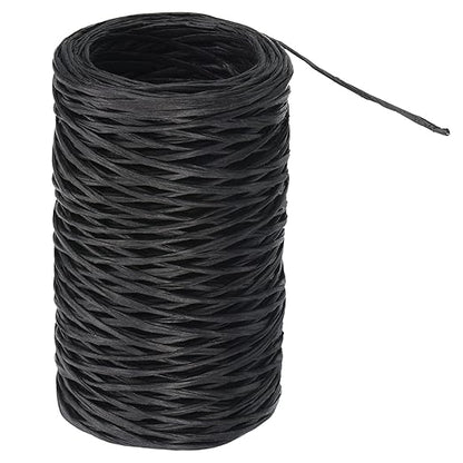 PATIKIL 164 Feet Floral Bind Wire Wrap Twine, 1mm Florist Wire Iron Wire Paper Covered Vine Wrapping Binding Wire for Flower Bouquets, Black