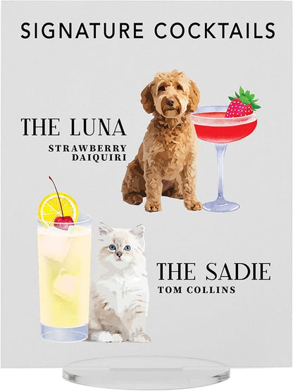 Pet Signature Drink Wedding Signs