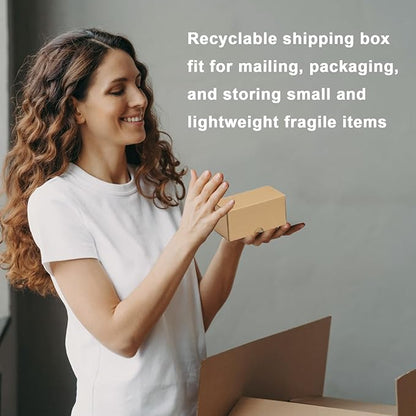 MEBRUDY 4.6x2.2x2.2 Inches Small Shipping Boxes Pack of 50, Corrugated Cardboard Box for Mailer Mailing Packing