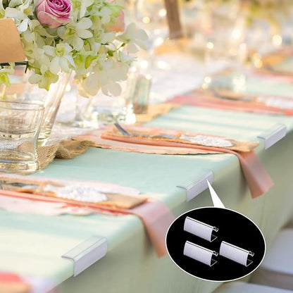 72 Pieces Table Skirting Clips Clear Tablecloth Clips for Indoor Outdoor Events Wedding Meeting Party Picnic Banquet