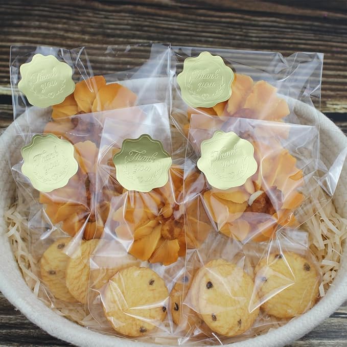 PigPotParty 4''x 6" Clear Plastic Cellophane Gift Wrap Bags, 100 Pcs Small Self Sealing Cookie Bags for Gift, Party favor, Candy, Treat, Goodies, Snack, Self Adhesive Resealable