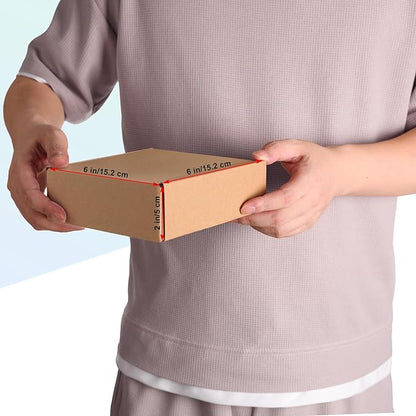 MEBRUDY 6x6x2 Inches Shipping Boxes Pack of 50, Small Corrugated Cardboard Box for Mailing Mailer Packing, Brown