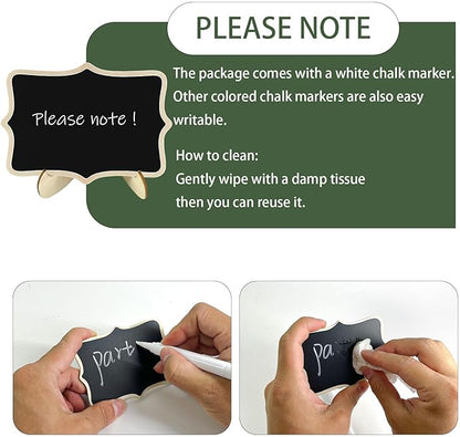 24 PCS Mini Chalkboard Signs with Stand,Food Labels for Party Buffet, Food Tag/Name Card for Wedding Table, Name Tag Drink Labels Taco/Candy Bar/Bake Sale Food Sign, Catering Supplies Buffet Display