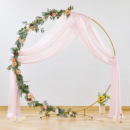 Wedding Arch Draping Fabric, 1 Panel 28" x 19Ft Blush Arch Drapes Sheer Backdrop Curtain for Wedding Ceremony Party Ceiling Decor