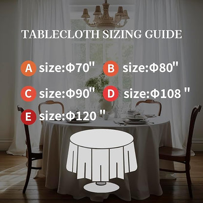 EVERLY 100% Pure Linen Round Tablecloths 70Inch Round Machine Washable Tablecloth for Thanksgiving,Decorative Halloween,Buffet Parties,Picnic,Events,Weddings and Restaurants-White