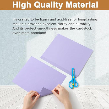 120 Sheets Purple Cardstock 8.5 x 11 Certificate Paper, 92lb Heavyweight Card stock Lavender Paper for DIY Card Making, Greeting Cards, Wedding Invitations, Graduations