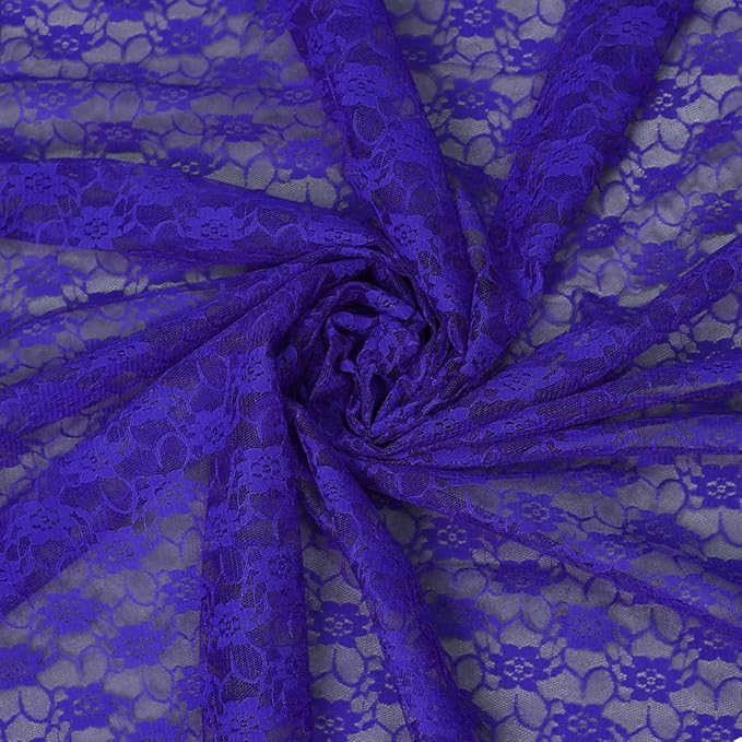 MDS Pack of 25 Wedding 12 x 108 inches Lace Table Runner for Wedding, Decorations for Birthday Parties, Banquets, Graduations, Engagements, and Runners fit Rectangle, Round Table- Royal Blue