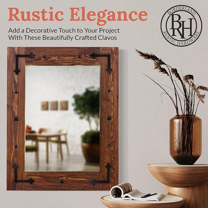 50 Pack 2" Square Head Iron Clavos Decorative Nails – Sealed Unfinished – Handmade Rustic Square Fasteners for Farmhouse Shutters, Barn Doors, Shutters, and Gates – Ornamental Wood Accent