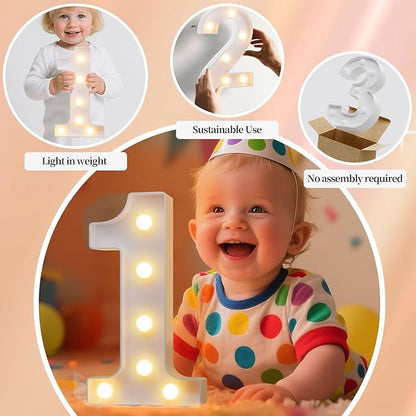 LED Marquee Light Up Numbers Sign - Lighted Birthday Numbers Sign for 18th Birthday Party Decoration, Bar Wall, Home, Table Room, Wedding and Christmas Decorations, Number 18
