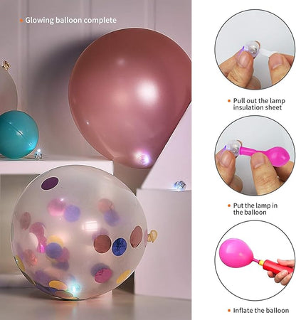 Aogist 50pcs Pink Balloon Lights,Long Standby Time Waterproof Mini Light,Battery Powered,Round LED Ball Lamp for Latex Balloon Paper Lantern Party Wedding Festival Christmas Halloween Decorative