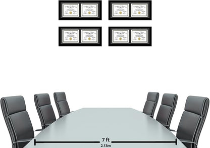 Creative Picture Frames 10X24Bk-B Black Horizontal Double Diploma Frame With 2 Opening Black Matting | Holds 2-8X10-Inch Documents With Installed Wall Hanger
