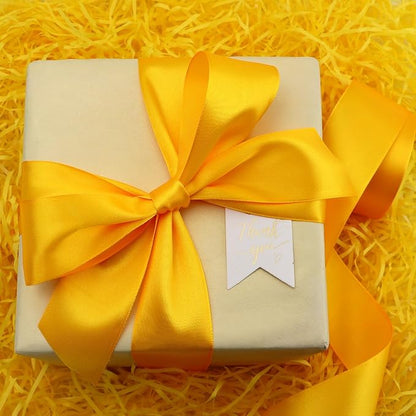 Yellow Solid Satin Ribbon 2 Inch 25 Yards Solid Polyester Fabric Ribbon for Gift Wrapping Wedding Christmas Baby Shower Birthday Party Decoration Handmade Immortal Flower Craft