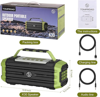 Portable Bluetooth Speaker 120W Peak 80W Wireless Speakers, TWS Pairing, Deep Bass, Hi-Fi Loud Speaker, IPX6 Waterproof, DSP Sound Boombox for Outdoor, Camping, Party, Beach