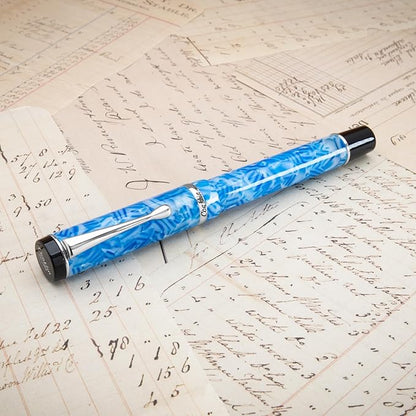 Conklin Duragraph Fountain Pen Ice Blue - Medium Nib, Timeless Writing Instrument with Cool Blue Finish