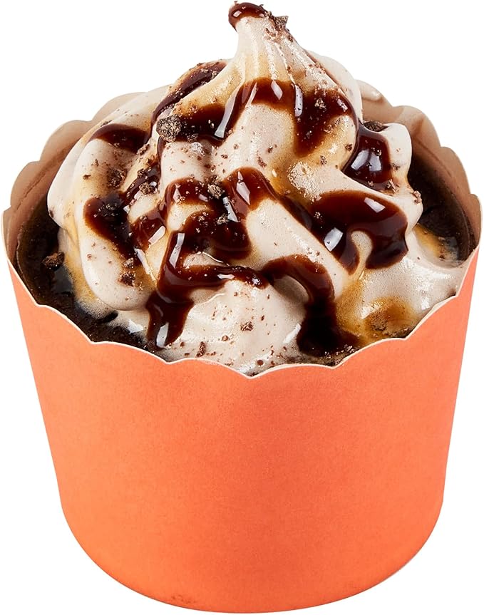 Panificio 3 Ounce Cupcake Wrappers, 200 Scalloped Baking Cups - Oven-Ready, Greaseproof, Orange Paper Cupcake Liners, Disposable, For Birthdays, Baby Showers, Or Weddings - Restaurantware
