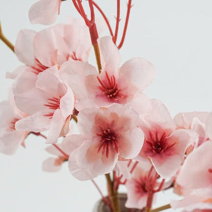 Uieke 8Pcs Artificial Cherry Blossom Flowers, Silk Cherry Blossom Branches, Fake Plum Blossom Flowers Arrangement for DIY Home Wedding Tree Party Decor Pink
