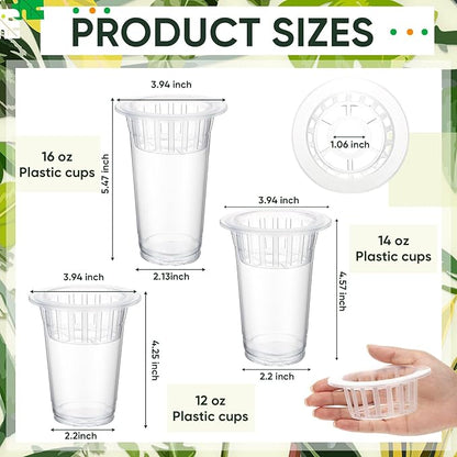 Baderke 35 Pack Plastic Plant Propagation Station Desktop Terrariums Plant Tabletop Vase with Hydroponic Baskets for Indoor Home Office Desktop Decor(4.25'', 4.57'', 5.47'')