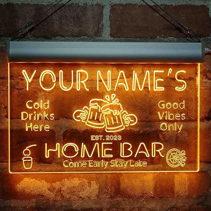 ADVPRO Personalized Your Name Custom Home Bar Beer Established Year Single Color LED Neon Sign 16 x 12 Inches st4s43-p11-tm-y
