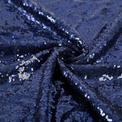 JYFLZQ Navy Blue Sequin Backdrop Curtains 7ft x 7ft 1 Panel Glitter Photo Booth Backdrops Sparkly Photography Background Drapes for Parties Wedding Bridal Showers