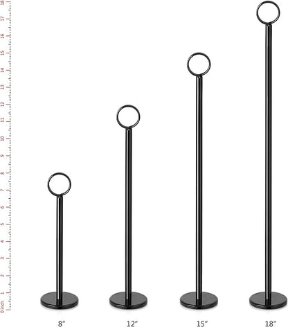 New Star Foodservice 27709 Ring-Clip Table Number Holder/Number Stand/Place Card Holder, 8-Inch, Set of 12, Black Finish