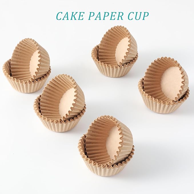 1.4 inch 1000-Count Mini Cupcake Liners Bright Colorful Muffin Baking Cups, Odorless,Baking Paper Cups for Baking Candy Cooking，Upgraded & Food Grade Grease-Proof Paper(Brown, 1.4 Inch)