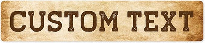 Custom Sign, Custom Street Sign, 11 Font Colors, 13 Font Styles, 4 Hole Options, 22 Sizes, 6x30 Inches, Rust Free DiBound, Fade Resistant, Made in USA by My Sign Center (Vintage)