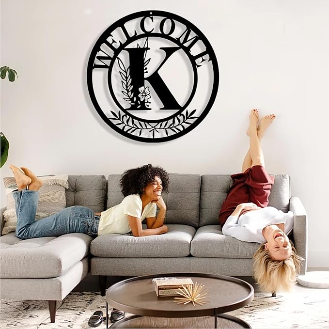 Custom Metal Name Sign, Personalized Family Last Name Signs for Home, Split Letter Monogram Wall Art Decor, Customized Metal Signs for Outdoor, Personalized Wedding Housewarming Gift