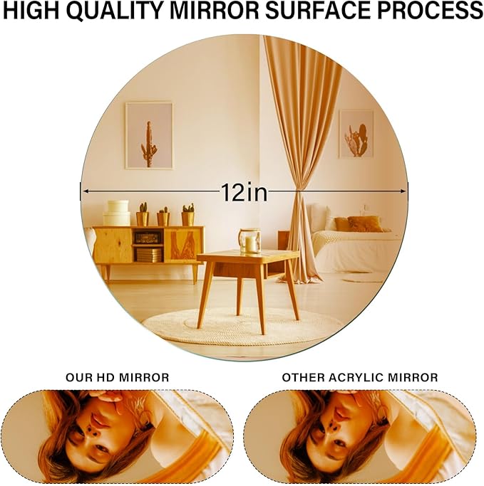 JAMBALAY 12″ Round Mirror Centerpieces for Tables, 12PCS Color Glass Mirror Table Centerpieces, Mirror Plates, Mirror Tray for Wedding, Party Centerpieces and Christmas Decorations, Gold