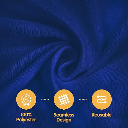 BRILLMAX 4 Pack Navy Blue Round Tablecloths 132 Inch - Circle Bulk Linen Polyester Fabric Washable Table Cloth Cover for Wedding Reception Banquet Birthday Party Buffet Restaurant