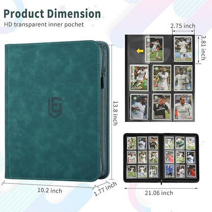 9 Pocket Card Binder,540 Pocket Trading Card Binders,Loading Pocket Collectible Card Album for MTG, TCG, Sport Card, Game Cards Dark Green