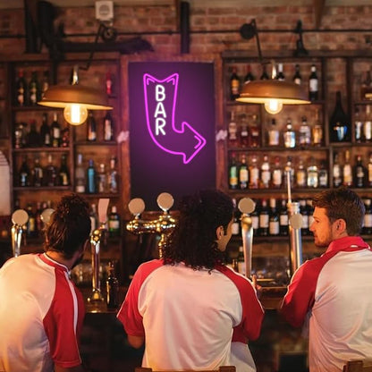 Bar Neon Sign for Wall Decor Arrow Neon Light Pink LED Neon Sign Letter Led Neon Light for Bar Man Cave Party Decoration