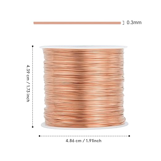 [328 Feet]28 Gauge Craft Wire Jewelry Wire 100M/0.3mm Rose Gold Plated Thin Brass Wire Soft Metal Wire Bulk for Jewelry Making