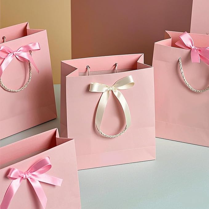 3/8" 6 Colors X 25 Yards Pink/Hot Pink Satin Ribbon,150 Yards Assorted Colors Satin Ribbons for Flower Bouquet,Ribbons for Gift Wrapping Happy Birthday Party Decorations