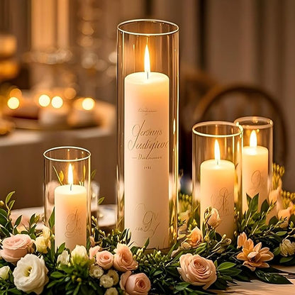 12Pcs Glass Cylinder Vases 12 Inch Tall Clear Flower Vases for Centerpieces Wedding Decoration, Hurricane Floating Candle Holder for Party Table Home Decor