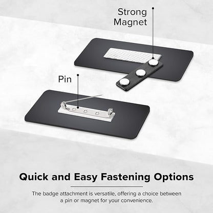 Name Tag, Magnetic Brushed Aluminum Name Tags, Personalized Name Tags, 1x3 Inches, Durable Engravable Impact Material, Made in The USA by My Sign Center