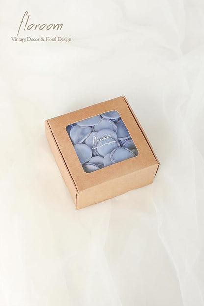 Floroom 300pcs Rose Petals Dusty Blue Faux Silk Flower Petals for Wedding Flower Girl Basket Aisle Scatter Dinner Table Centerpieces Party Confetti Bridal Shower Romantic Night Decoration