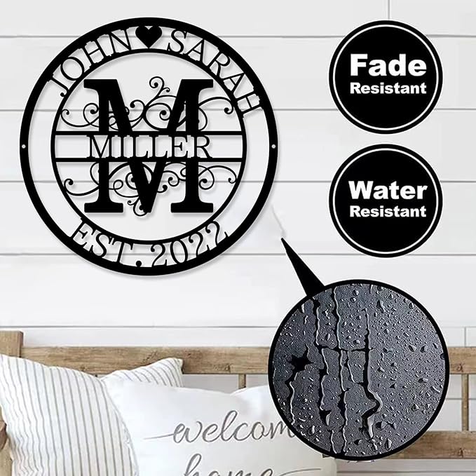 Custom Metal Sign - Personalized Name Sign - Family Sign - Outdoor Metal Wall Art Home Decor - Personalized Gift for Couple - Anniversary Wedding Gift