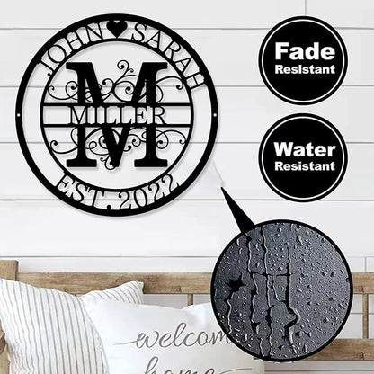 Custom Metal Sign - Personalized Name Sign - Family Sign - Outdoor Metal Wall Art Home Decor - Personalized Gift for Couple - Anniversary Wedding Gift