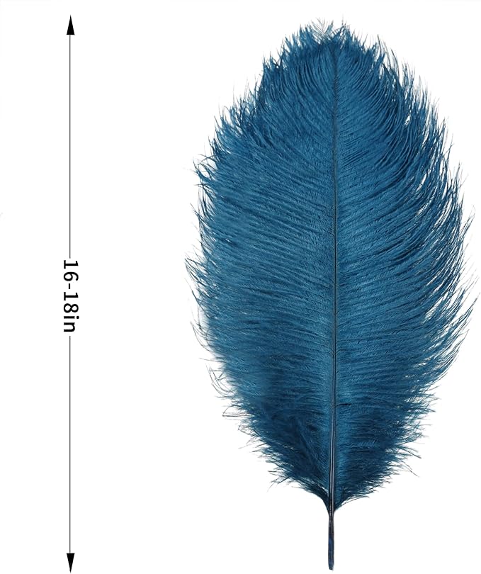 Larryhot 16-18inch Long Ostrich Feathers - 10pcs Feathers Centerpieces for Tables,Wedding Party and Home Decorations (Turquoise)