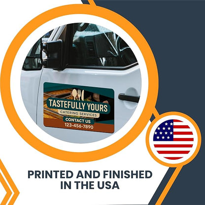 Magnet Me Up Custom Car Magnet for Business – Personalized Magnetic Sign for Cars & Trucks – Customized with Full Color Image, Add Logo, Text – Choose Your Size, Templates Available, Made in USA