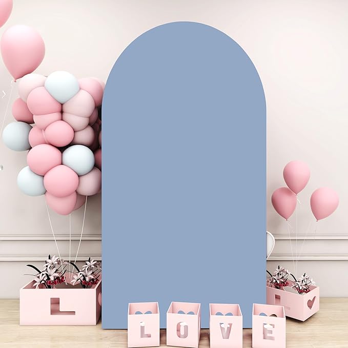 Wedding Arch Cover Dusty Blue 6FT Arch Backdrop Cover Spandex Covers for Arch Wall Panels Chiara Backdrop Cover Baby Shower Balloon Party Decorations