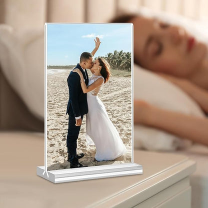 Acrylic Sign Holder 4x6, 24 Pack Clear Table Menu Vertical Clear Table Double Sided Flyer Display, Plastic Flyer Display Stand,Paper photo Plastic Sign Frame Suitable for Restaurants Office Store Show