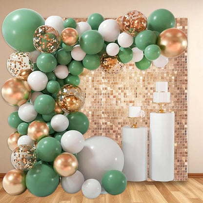 24PCS Champagne Gold Shimmer Wall Backdrop, Square Sequin Photo Backdrops Panel, Glitter Wall Background for Birthdays, Weddings, Graduation, Engagements, Disco Bachelorette Party Decoration (4FTx6FT)