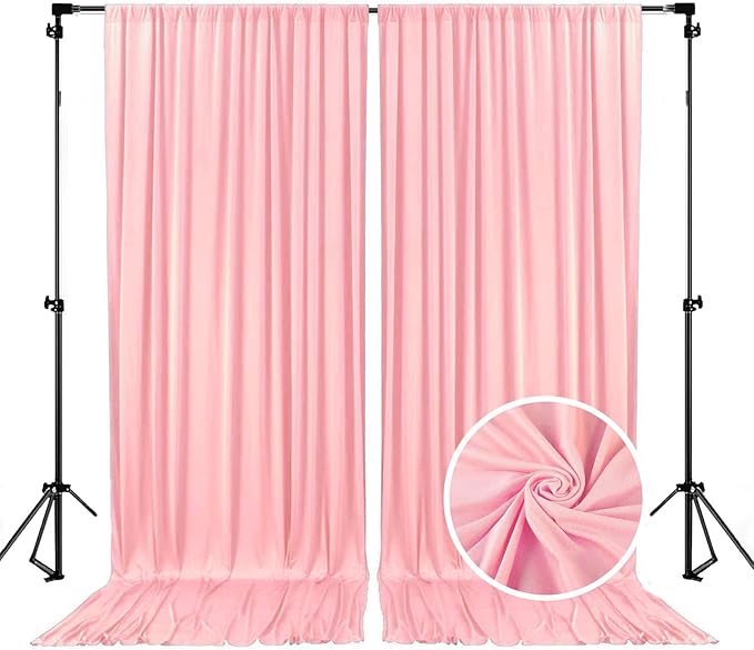 10 x 7 Feet Peachy Backdrop Curtain for Partie, Background Curtains for Photoshoot, Birthday, Wedding, Halloween, Thanksgiving, Christmas, New Year Party Decorations 5Ft x 7Ft, 2 Panels
